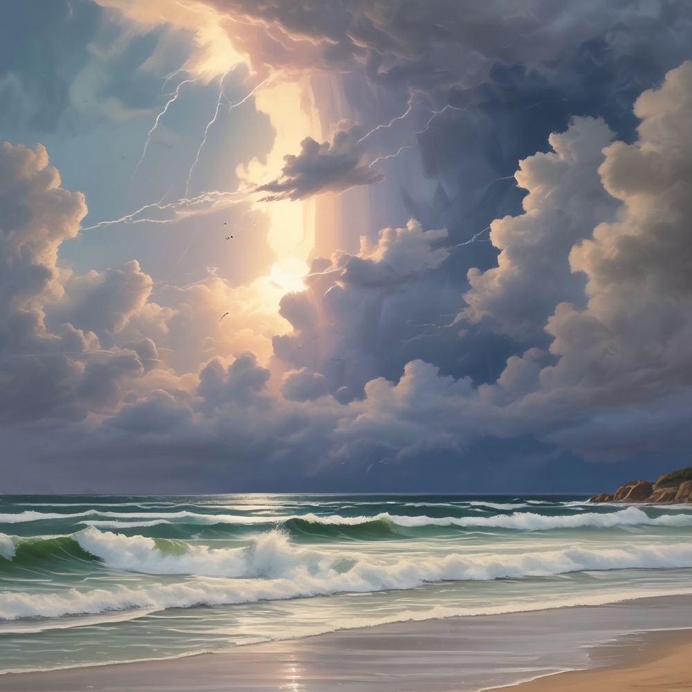 Stormy Beach Print
